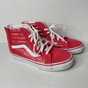 Vans Pink With Glitter Sequins Girls Size 2
